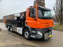 DAF CF 290 6X2 EURO 6 / LOW KM / HMF 3220 K6 / 32 T/M KRAAN / FLY JIB VOORBEREIDING / FRONT STAMP / REMOTE CONTROL / HOLLAND TRUCK / LIFT AXLE / STEERING AXLE / PERFECT CONDITION